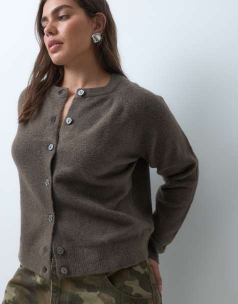 New Look Curve cardigan a girocollo color visone - view 1