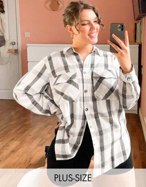 New Look Curve check shirt in black