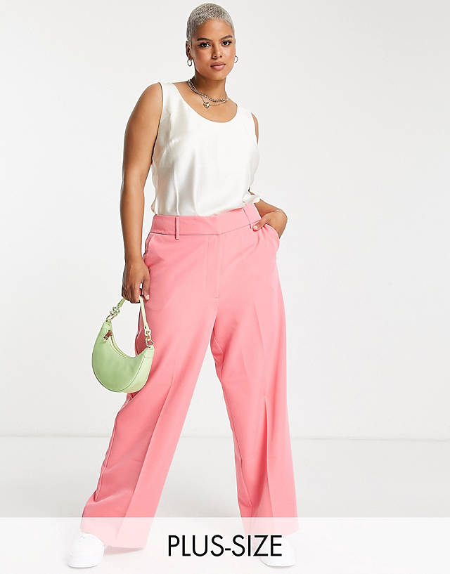 New Look Plus - New Look Curve co-ord tailored trouser in pink