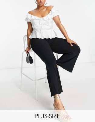 New Look Curve co-ord tie side trouser in black - ASOS Price Checker