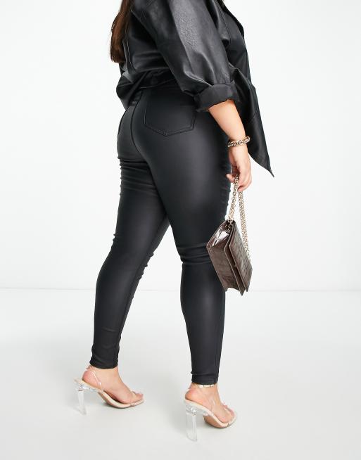 New Look Curve wet look legging in black