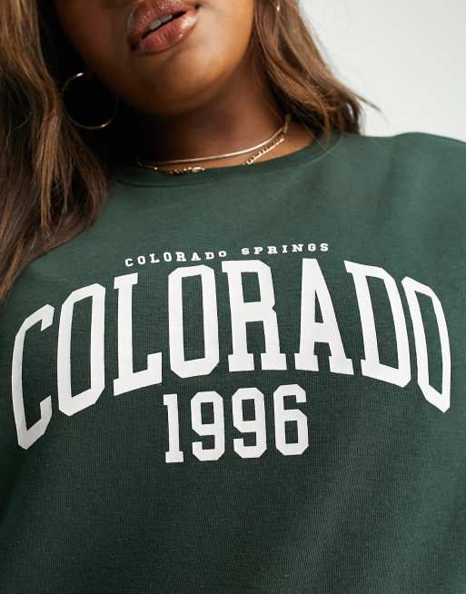 Green slogan sweatshirt hot sale