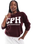 [New Look Plus] New Look Curve Copenhagen slogan jumper in burgundy-Red 22/24 BURGUNDY