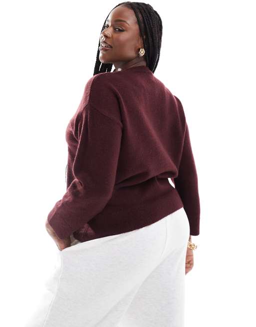 New look burgundy jumper best sale