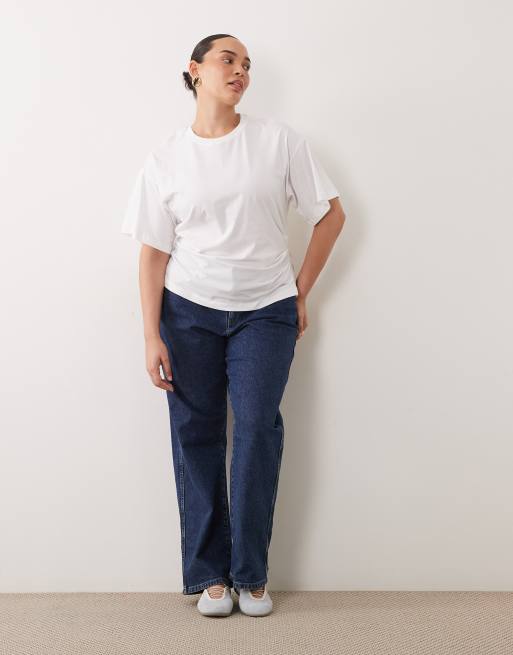 New Look Curve corset t-shirt in white, 2 of 4