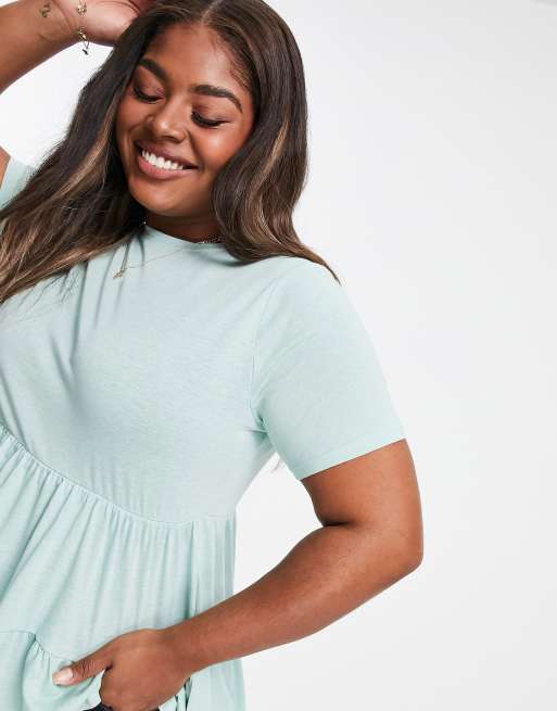 Mint green peplum top shop