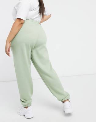green cuffed joggers