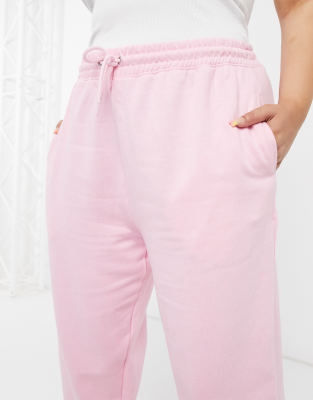 pale pink cuffed joggers
