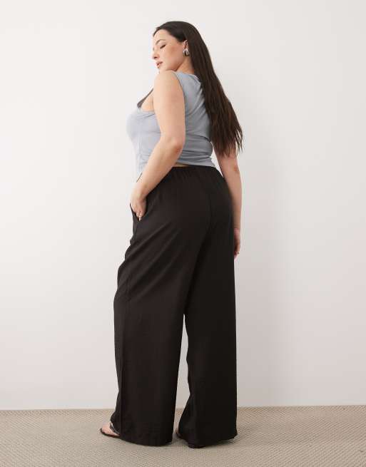 New Look Curve – Czarne spodnie z szerokimi nogawkami, 5 z 5