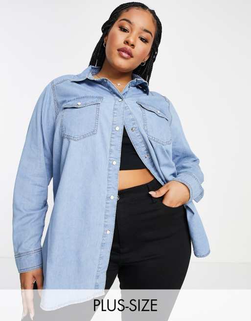 Denim shirt ladies new deals look