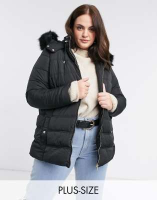 women's plus size coat with fur hood