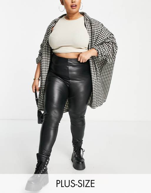 Faux plus shop size leather pants