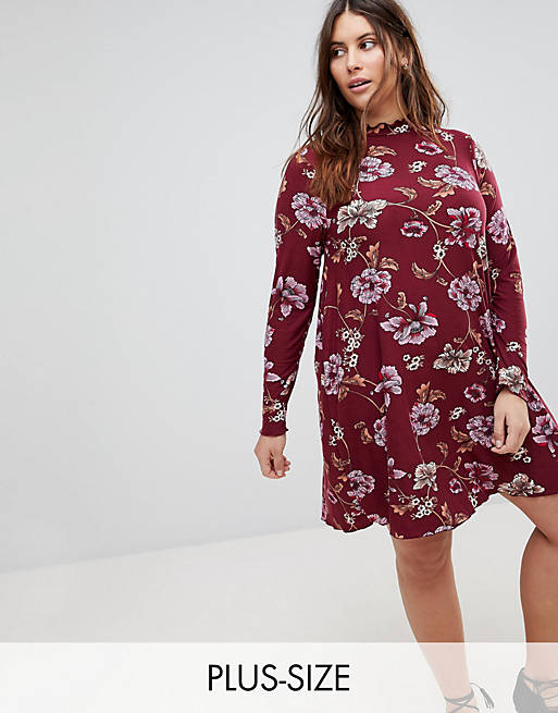 New Look Curve Floral Print Tunic Dress | ASOS