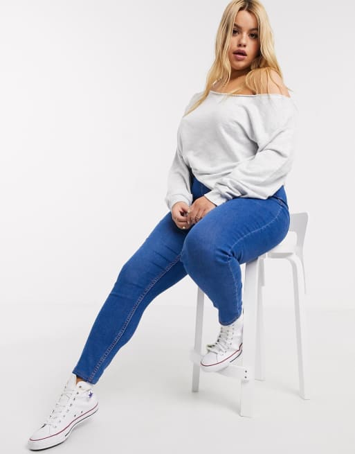 New Look Curve Formende Jeggings In Mittelblau Asos