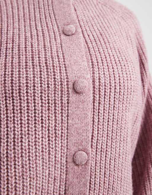 New Look Curve - Gilet côtelé à manches raglan - Rose, 3 de 4