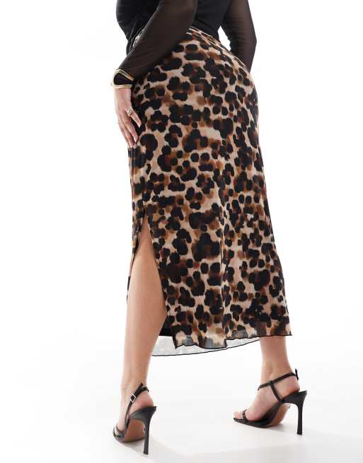 New Look Curve - Gonna midi in rete leopardata, 3 di 5