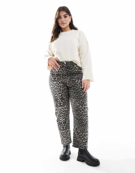 New Look Curve - Hannah - Jean droit à imprimé léopard - view 1