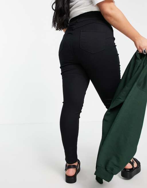 New Look lift and shape high waisted super skinny jeans in black