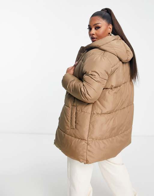 Long camel 2024 puffer coat