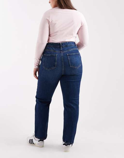 New Look Curve - Jeans med lige ben i blå midwash, 2 af 5