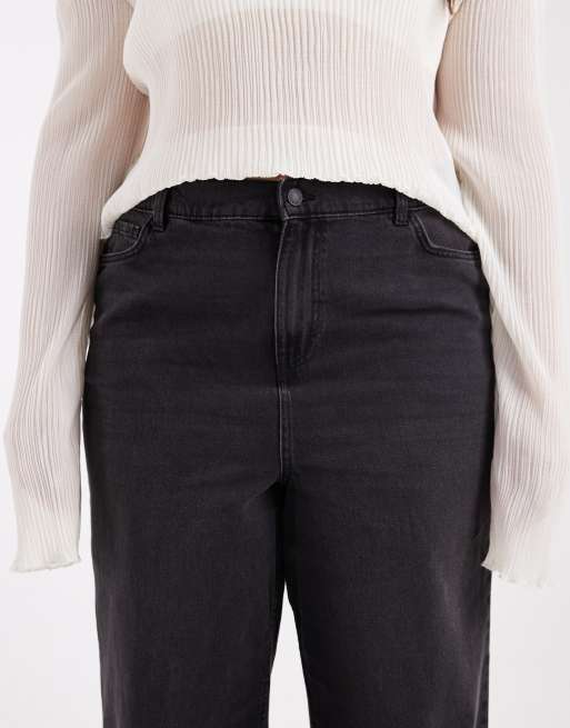 New Look Curve - Jeans met wijde pijpen en elastische achterkant in zwart, 4 van 5