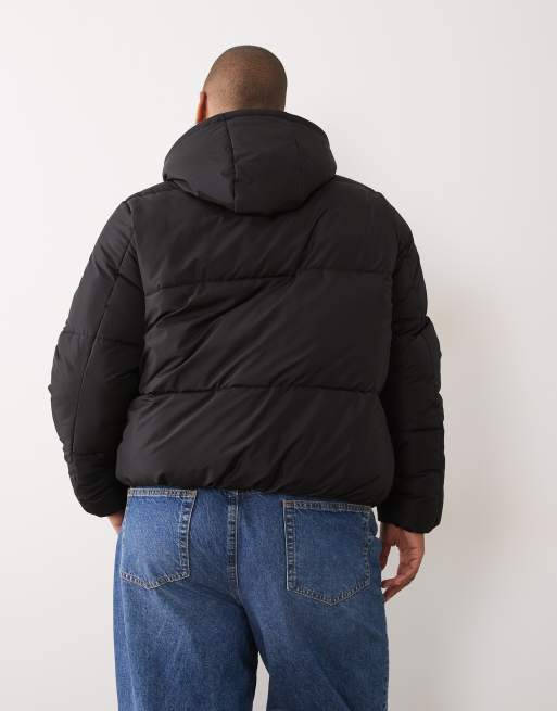 New Look Curve kort pufferkappa i svart, 4 av 4