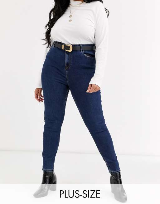 New Look Curve Lift And Shape Jeans In Blue Asos