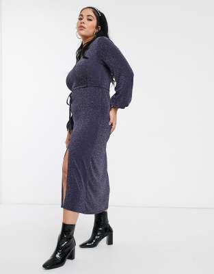 new look long sleeve midi dress