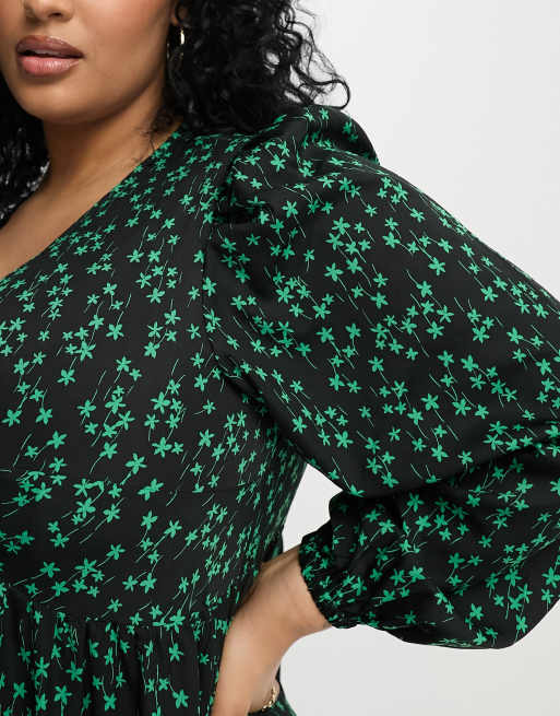 green emerald velvet dress Make Up Your Mind Green Ditsy Floral Babydoll Dress  Shop the Mint