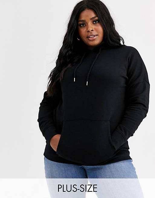 New Look Curve longline hoodie in black | ASOS