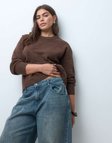 New Look Curve maglione girocollo marrone medio - view 1