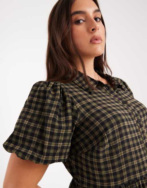 New Look Curve – Midi-Hemdkleid in Grün kariert, 4 von 4