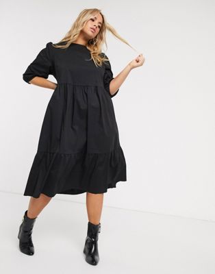 black smock dress plus size