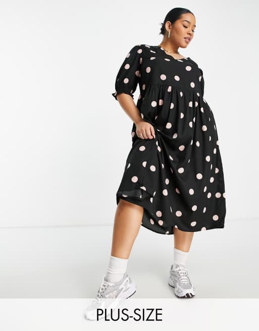 Asos black polka dot dress sale