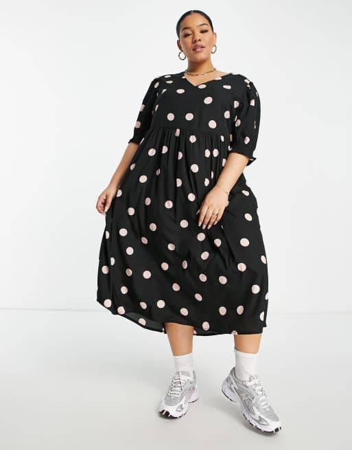 Asos curve polka outlet dot dress