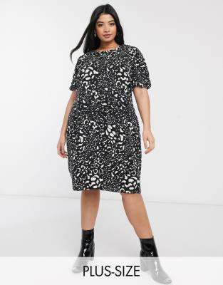 new look leopard print tea dress