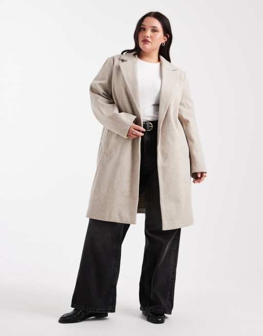 New Look Curve - Minkfarvet elegant frakke uden for, 3 af 4