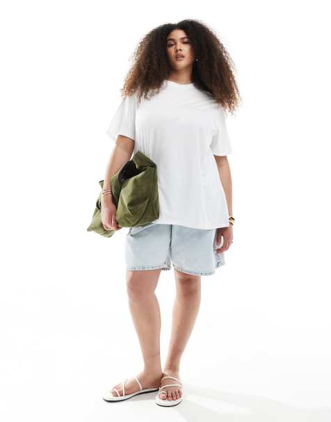 New Look Curve oversized t-shirt in white - view 1