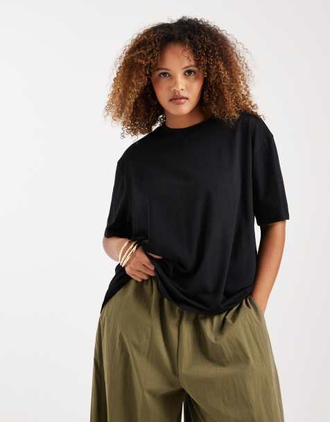 New Look Curve - Oversized T-shirt in zwart - view 1