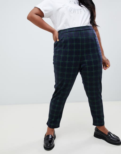 New Look Curve - Pantalon à carreaux - Bleu marine, 4 de 4