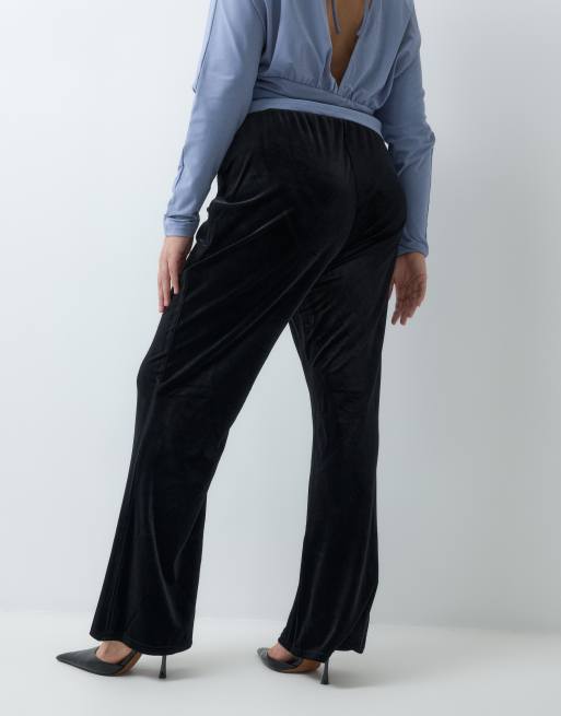 New Look Curve pantalón de campana de terciopelo negro, 5 de 5