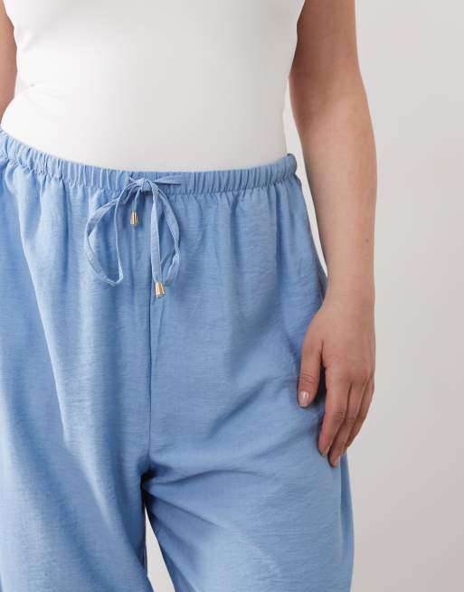 New Look Curve - Pantalon large tissé - Bleu, 4 de 5