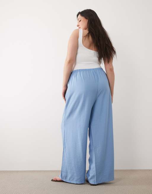 New Look Curve - Pantalon large tissé - Bleu, 5 de 5