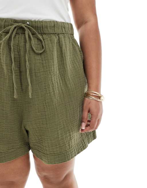 New Look Curve - Pantaloncini in tessuto doppio kaki, 3 di 5