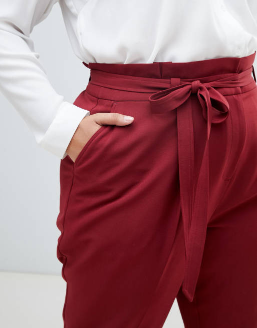 Burgundy deals paperbag trousers