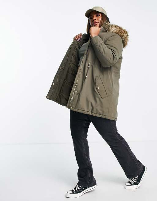 New look hotsell grey parka