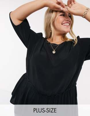 new look black peplum top