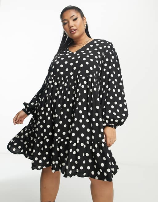 White polka dot shop dress new look