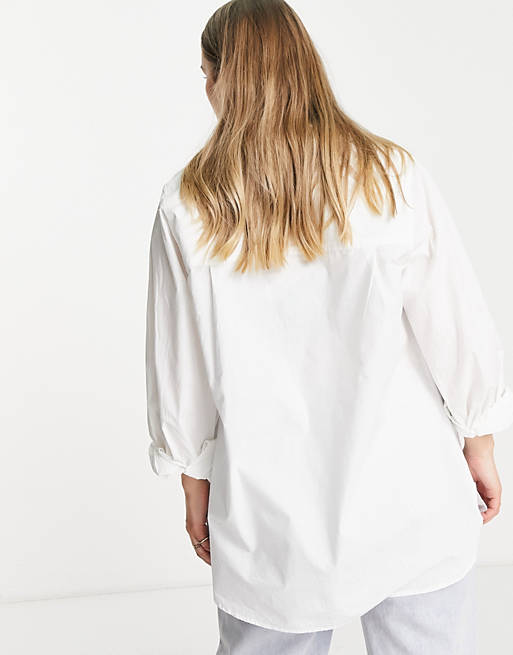  Shirts & Blouses/New Look Curve poplin shirt in white 