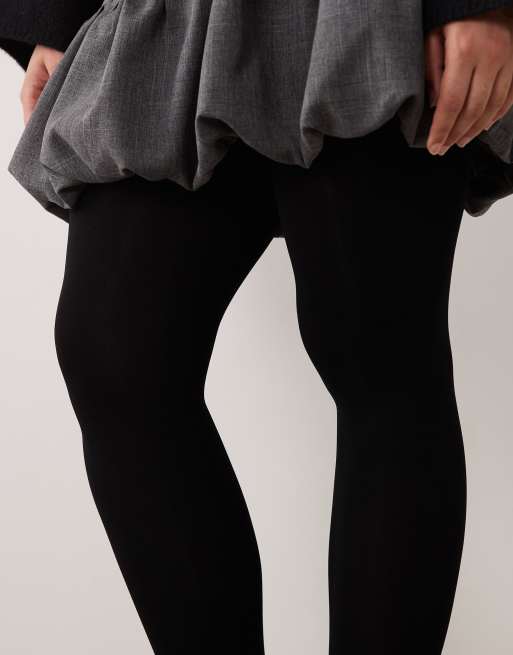 New Look Curve Premium 2 pack 100 denier tights in black , 2 of 3